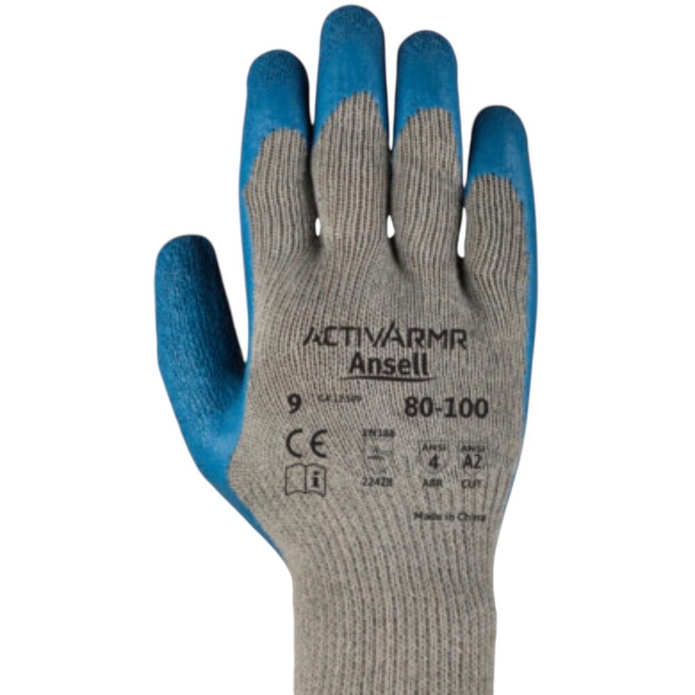 7 Pairs Ansell ActivArmr 80-100 Coated Work Gloves Size 10 XL Blue Bulk Bundle